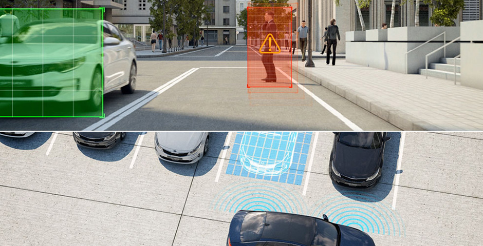 tecnologie Kia Drive Wise: Autonomous Emergency Braking and Smart Park Assist System